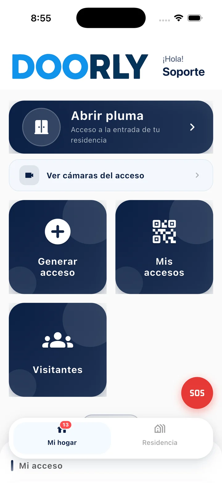 App Doorly: inicio del residente