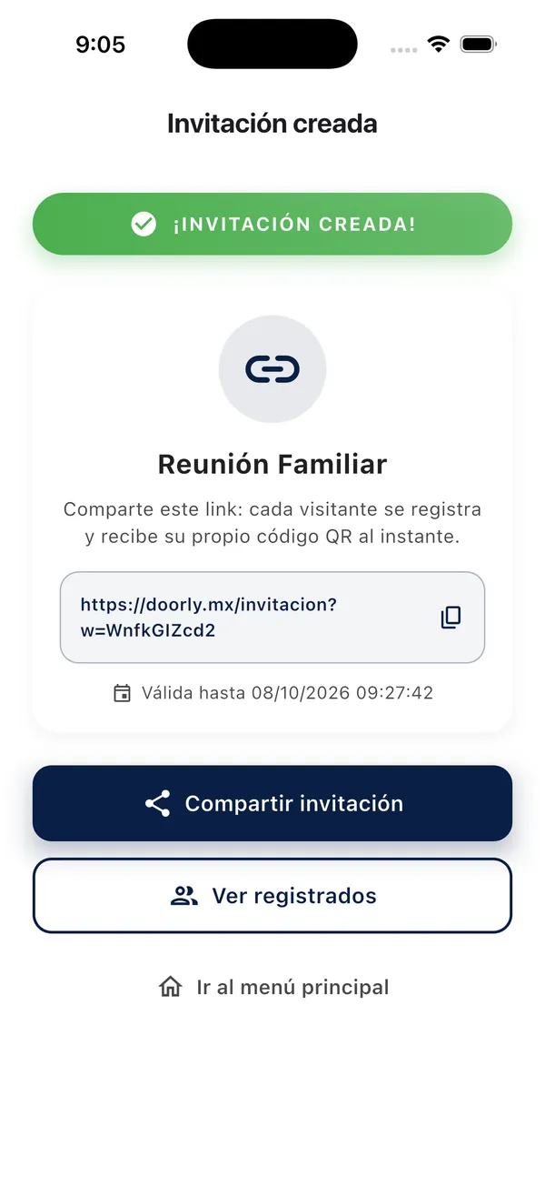 App Doorly: invitación con registro para reuniones (2)
