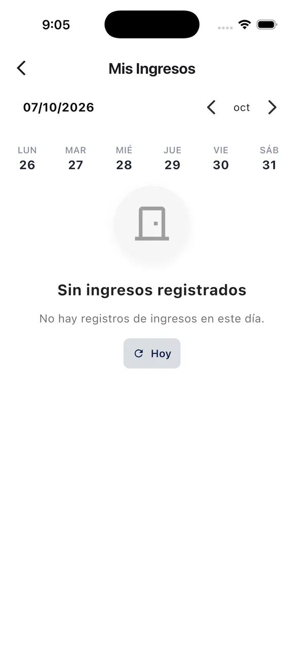 App Doorly: Mis ingresos por día