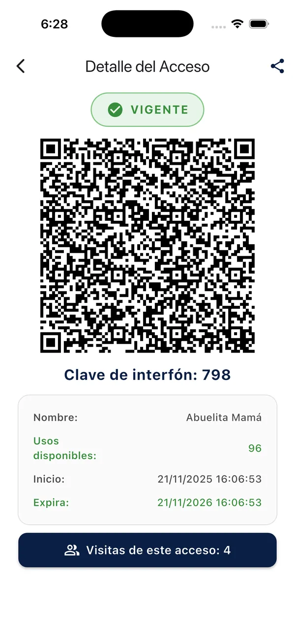 App Doorly: detalle de un acceso vigente y uno expirado (1)