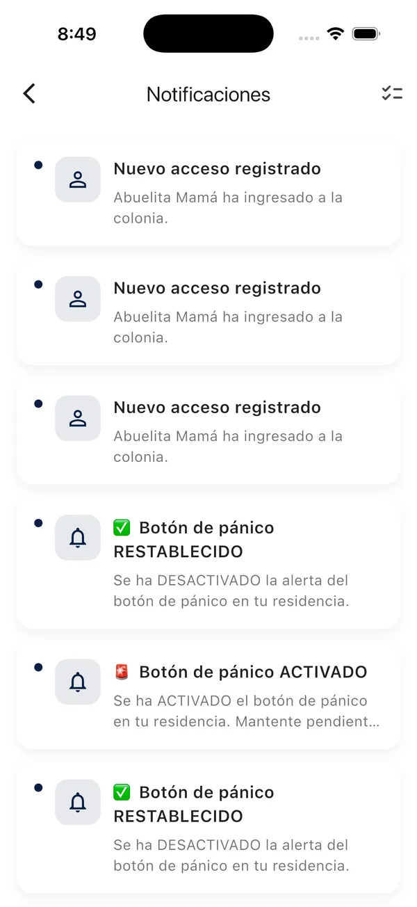 App Doorly: centro de notificaciones
