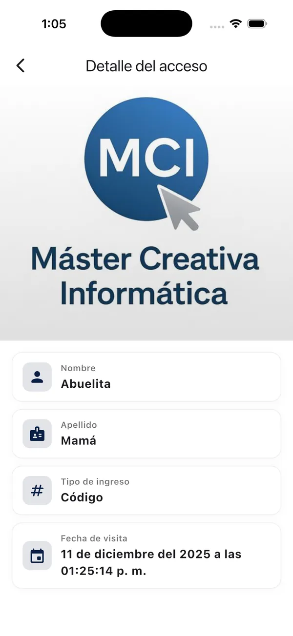 App Doorly: detalle de una visita