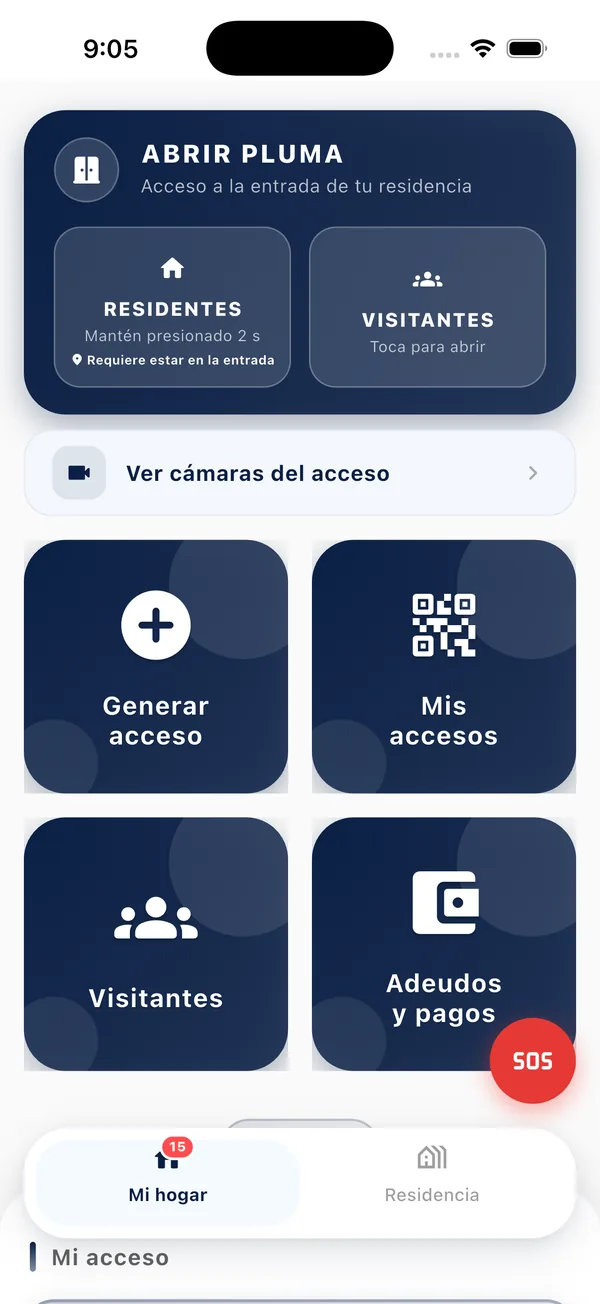App Doorly: inicio del residente