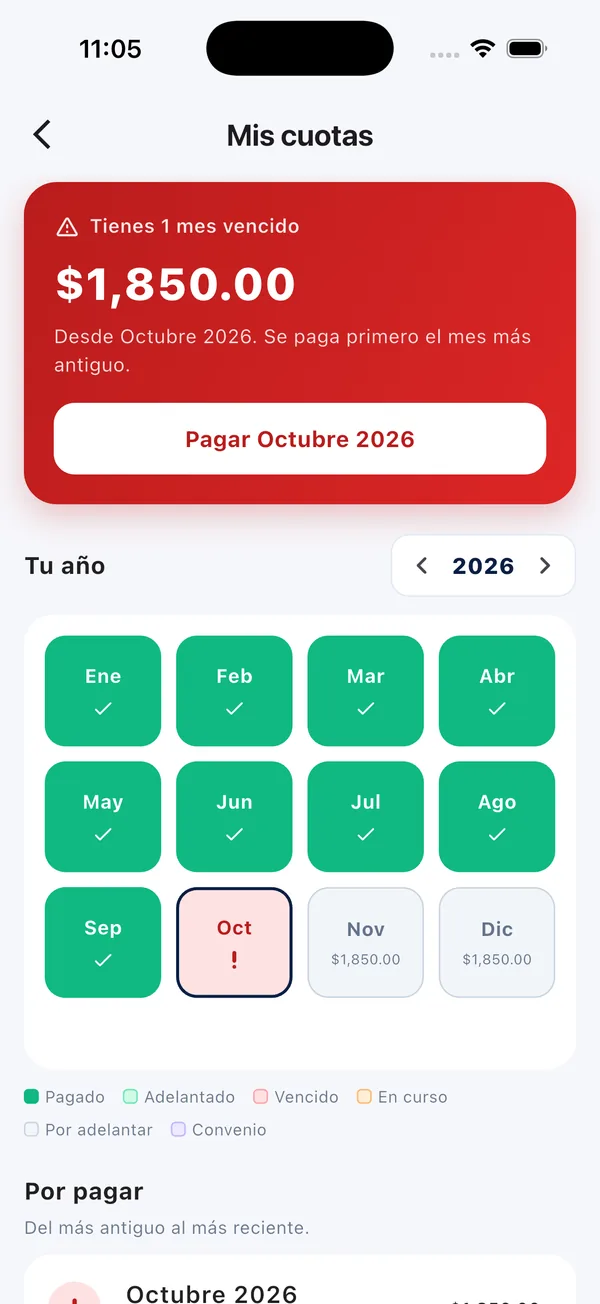 App Doorly: cobranza de cuotas