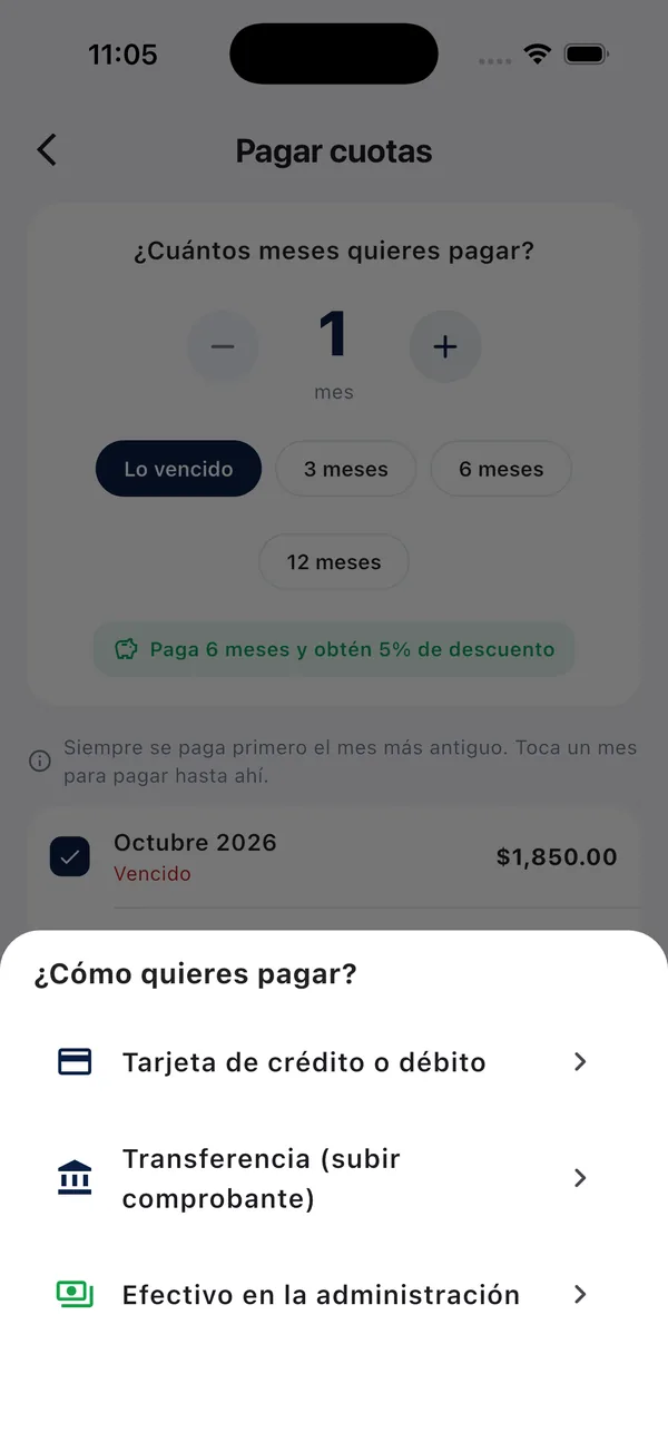 App Doorly: pagar con tarjeta, transferencia o efectivo