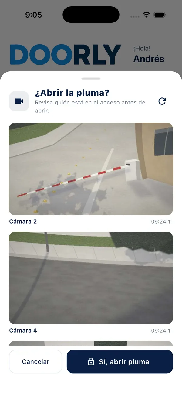 App Doorly: cámaras del acceso conectadas