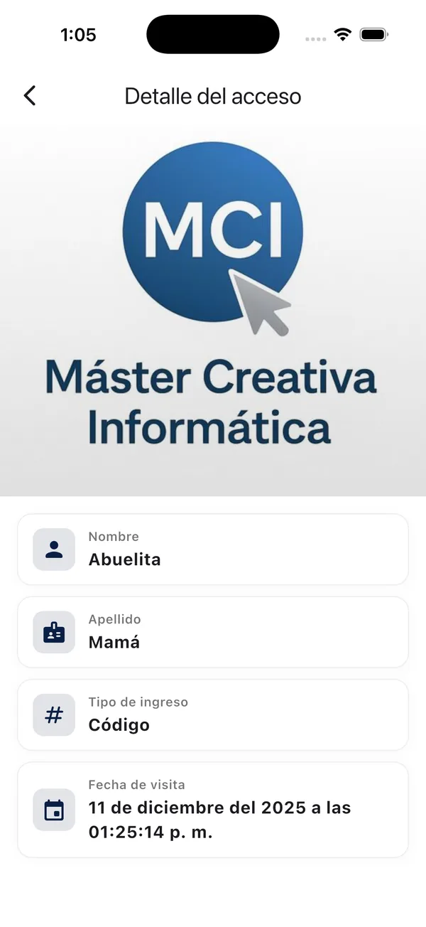 App Doorly: detalle de una visita registrada