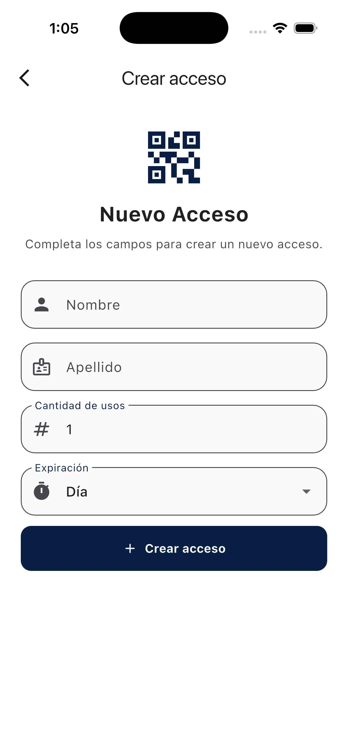 Paso 2: Formulario de acceso